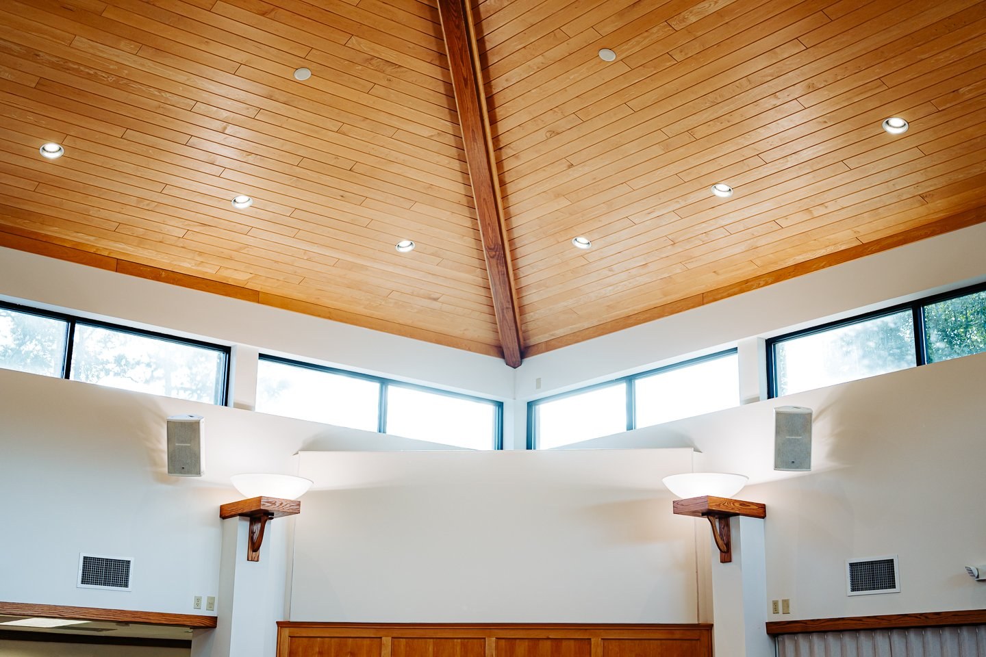 Inside the sanctuary at Markham Woods, where Christ the King gathers for Sunday worship
